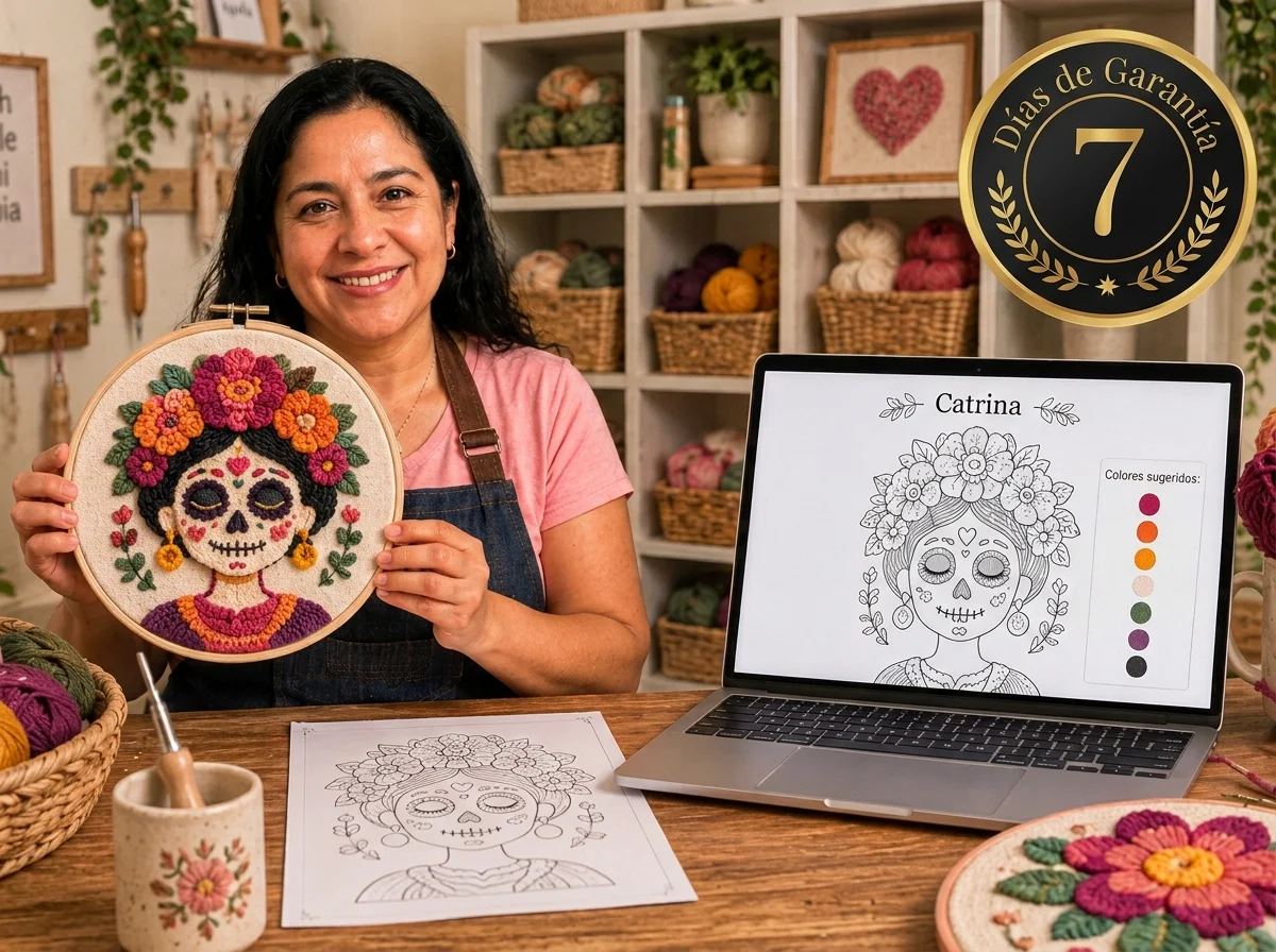 Selección de diseños y piezas decorativas realizadas con punch needle