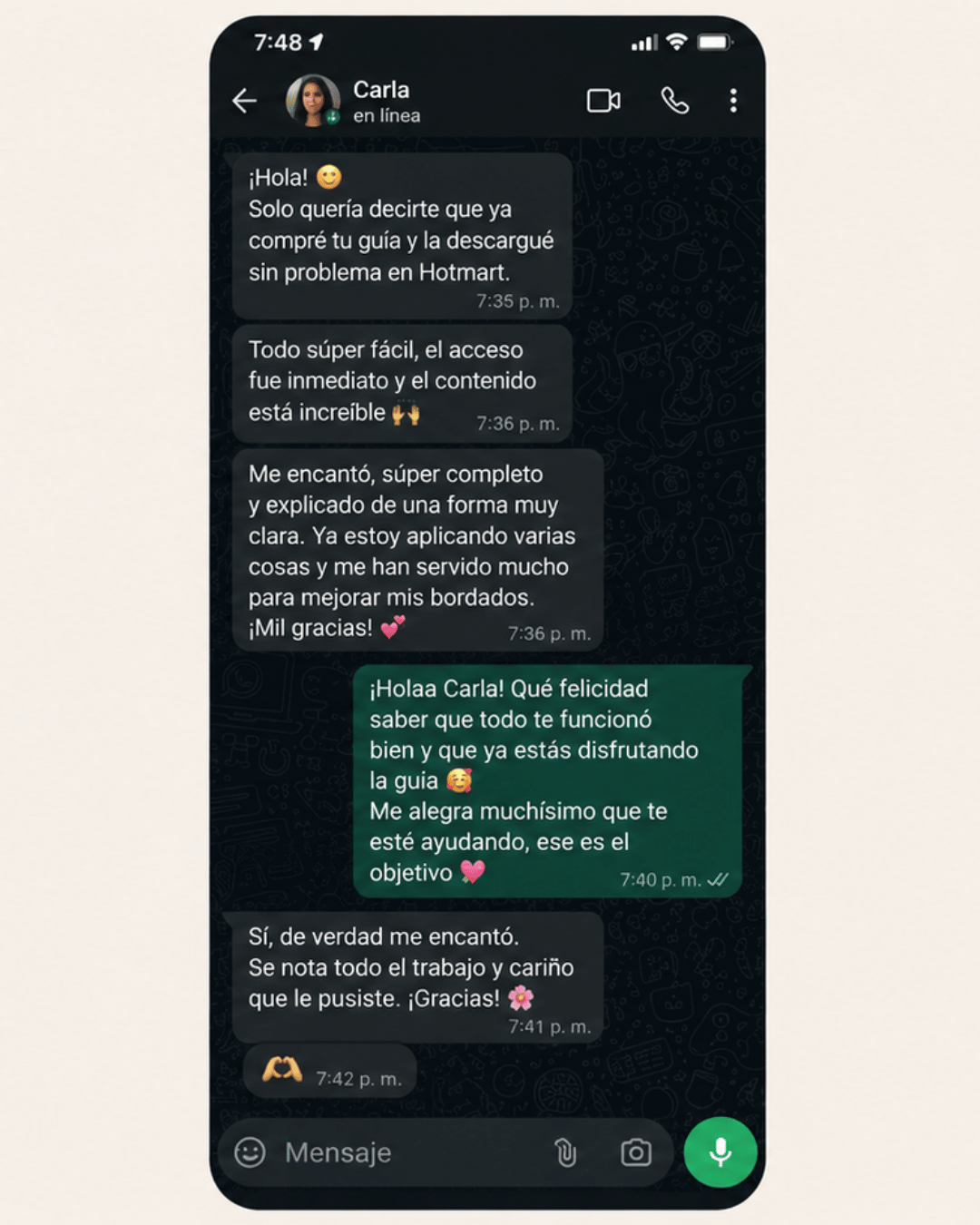 Segunda captura de opinión publicada en la página de referencia de Editorial Donarte